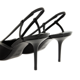Saint Laurent - Renee 75 Leather & Satin Slingback Pump