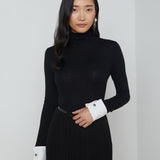 L'AGENCE - Flora Poplin Cuff Turtleneck