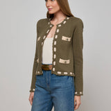 L'AGENCE - Astor Contrast Trim Cardigan