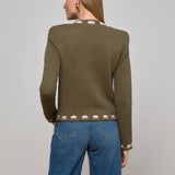 L'AGENCE - Astor Contrast Trim Cardigan