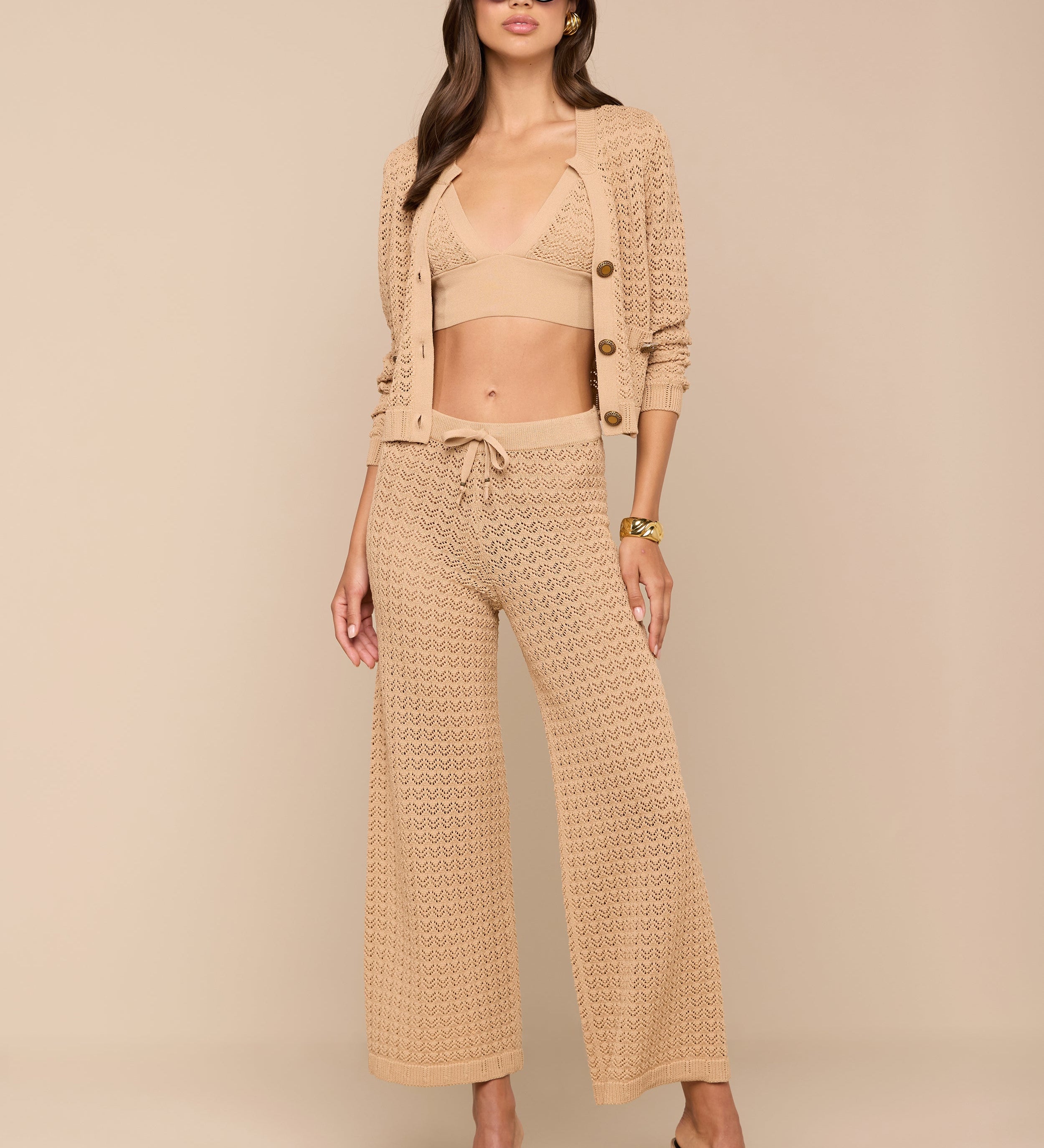 L'AGENCE - Orla Pointelle Knit Cardigan