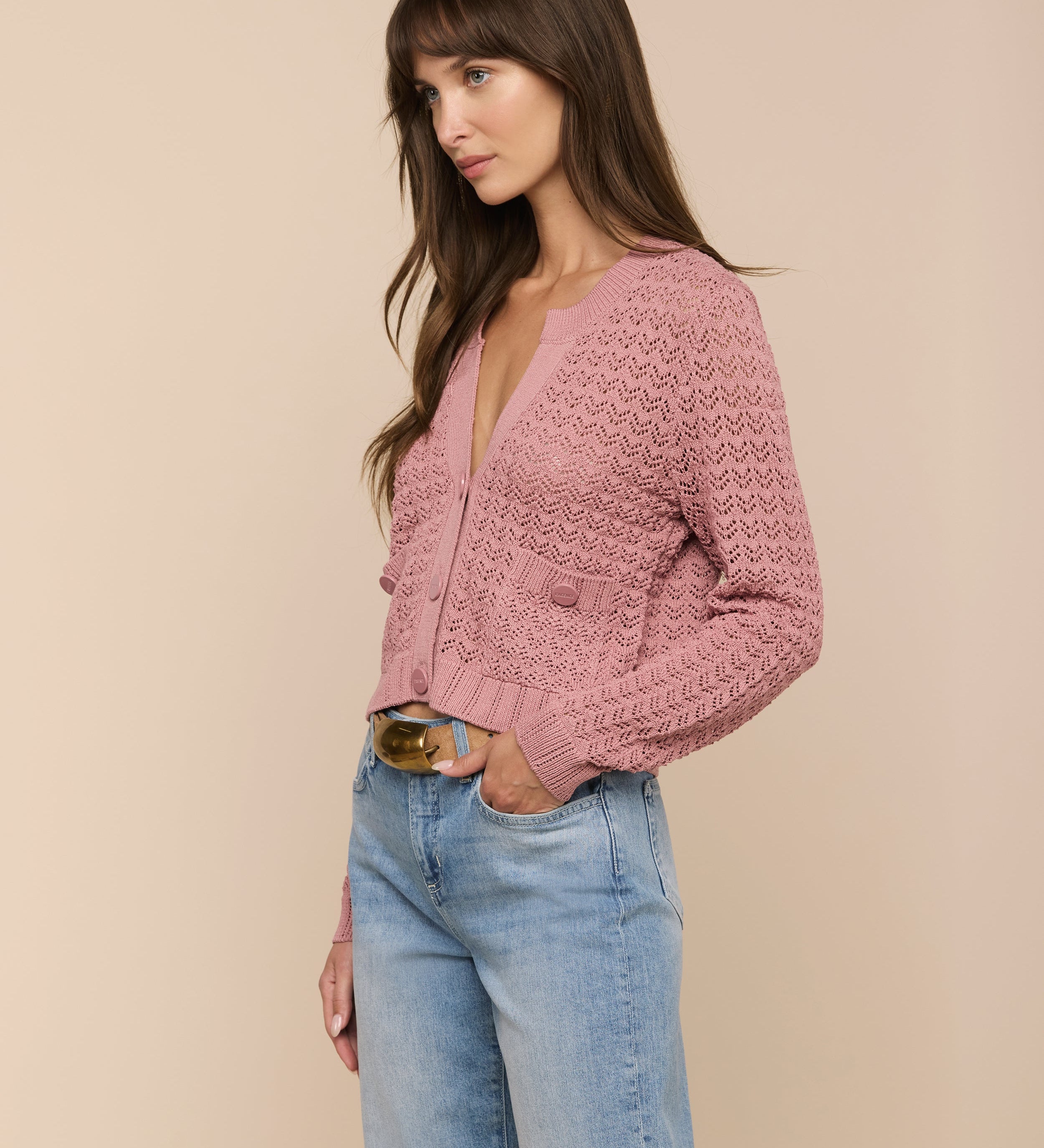 L'AGENCE - Orla Pointelle Knit Cardigan