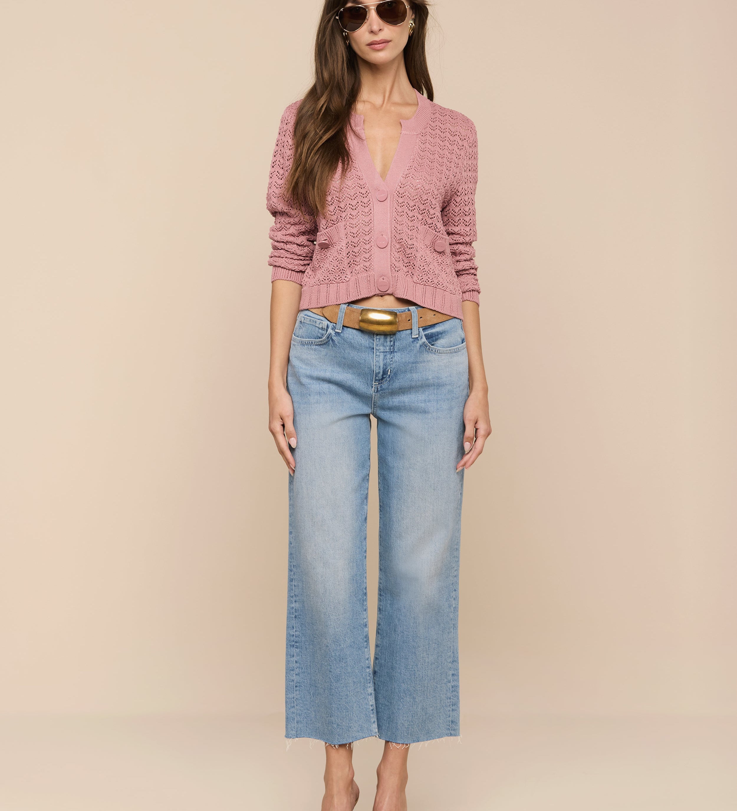 L'AGENCE - Orla Pointelle Knit Cardigan