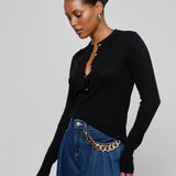 L'AGENCE - Ronda Knit Henley Top