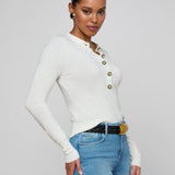 L'AGENCE - Ronda Knit Henley Top