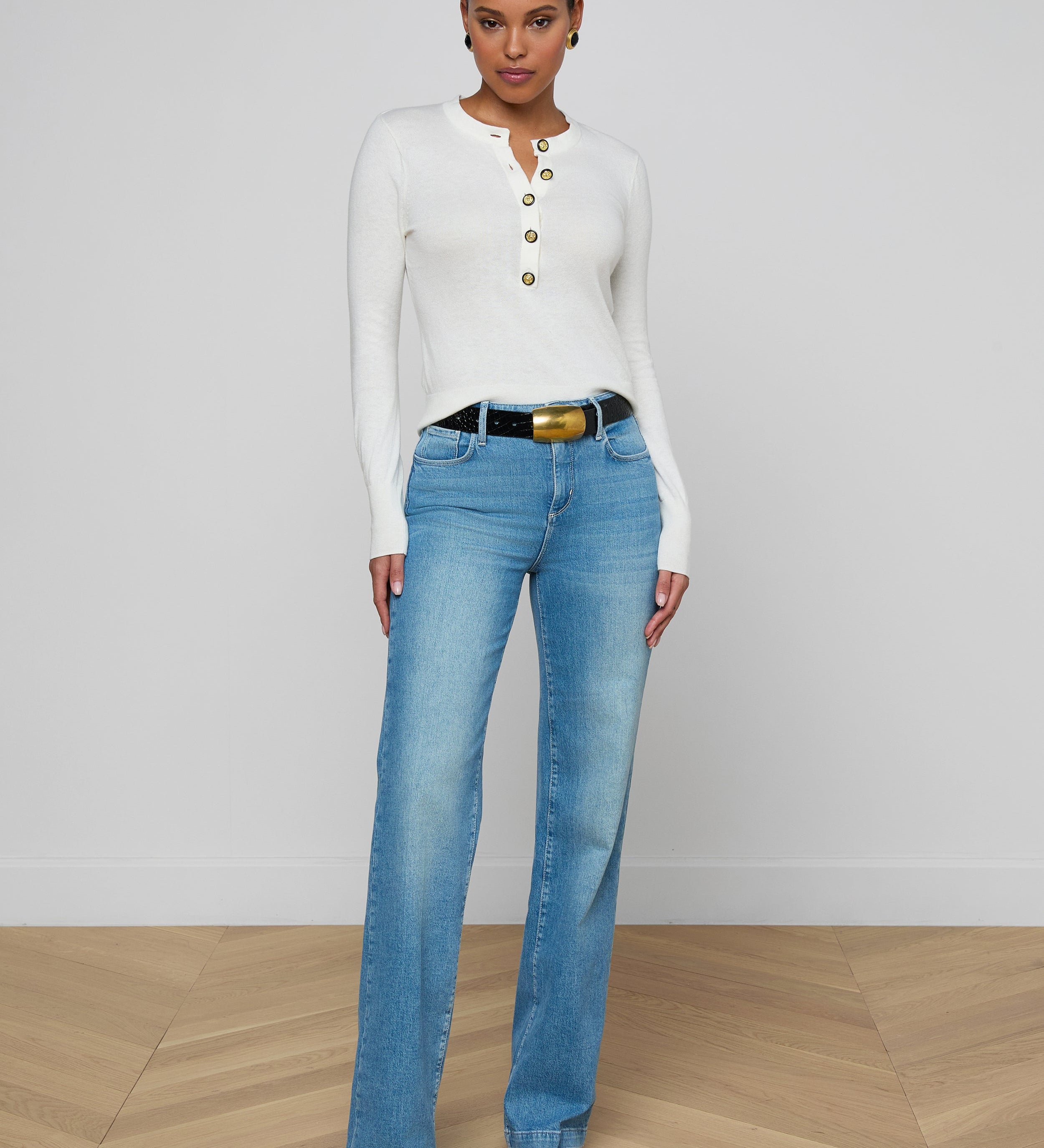 L'AGENCE - Ronda Knit Henley Top