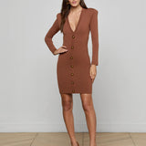 L'AGENCE - Taru Button-Front Mini Dress