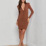 L'AGENCE - Taru Button-Front Mini Dress
