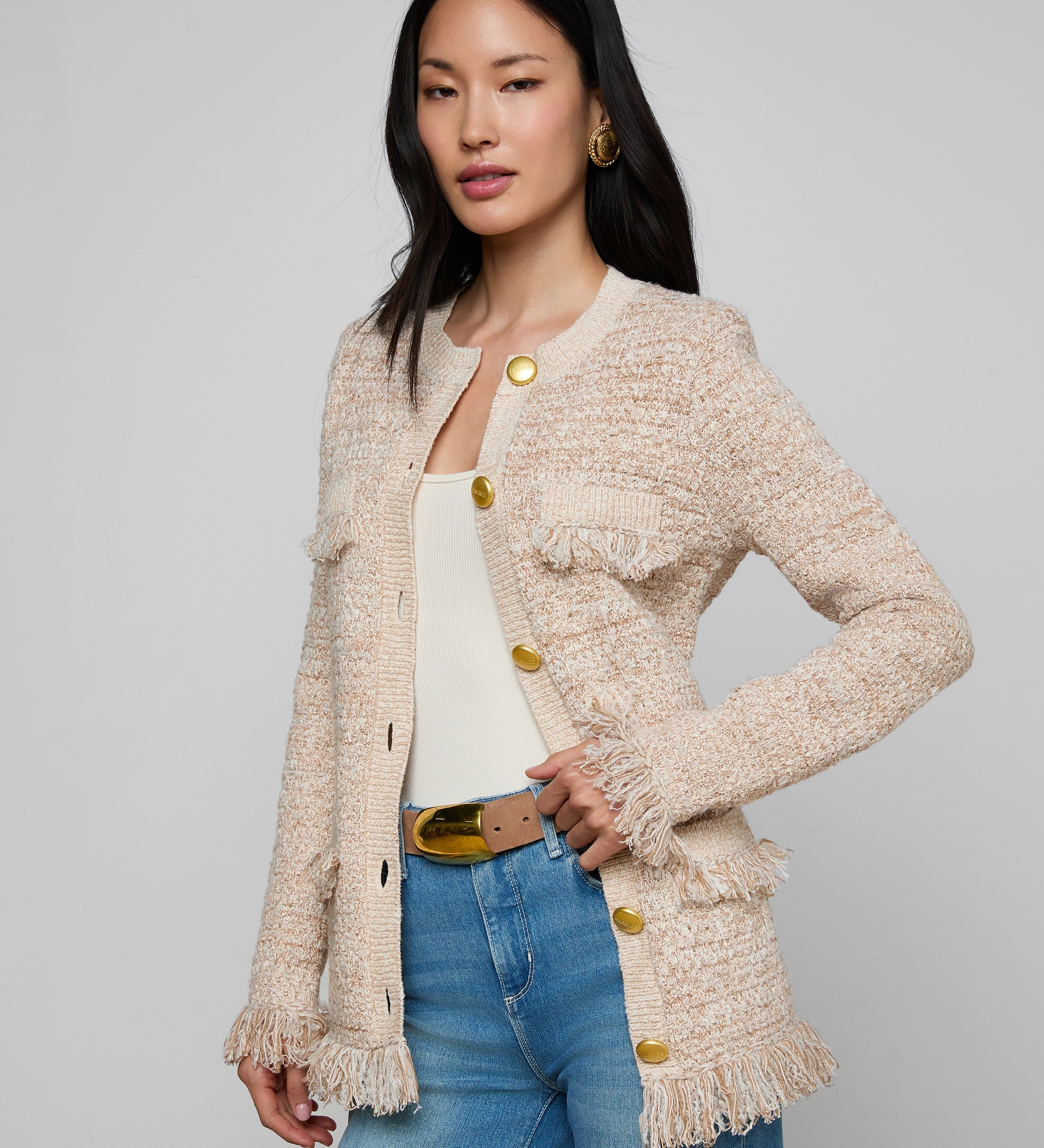 L'AGENCE - Kastoria Fringe Cardigan