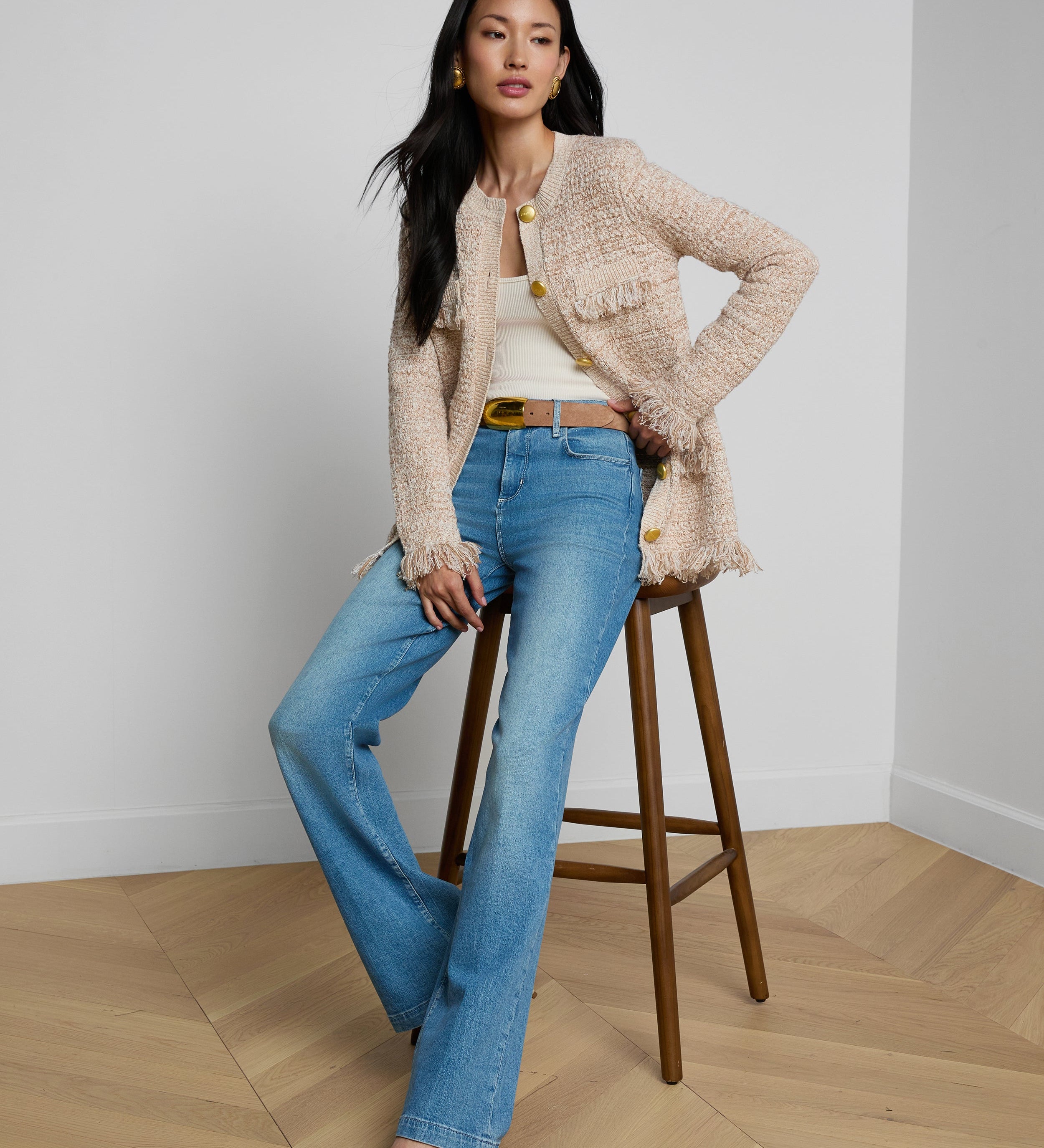 L'AGENCE - Kastoria Fringe Cardigan