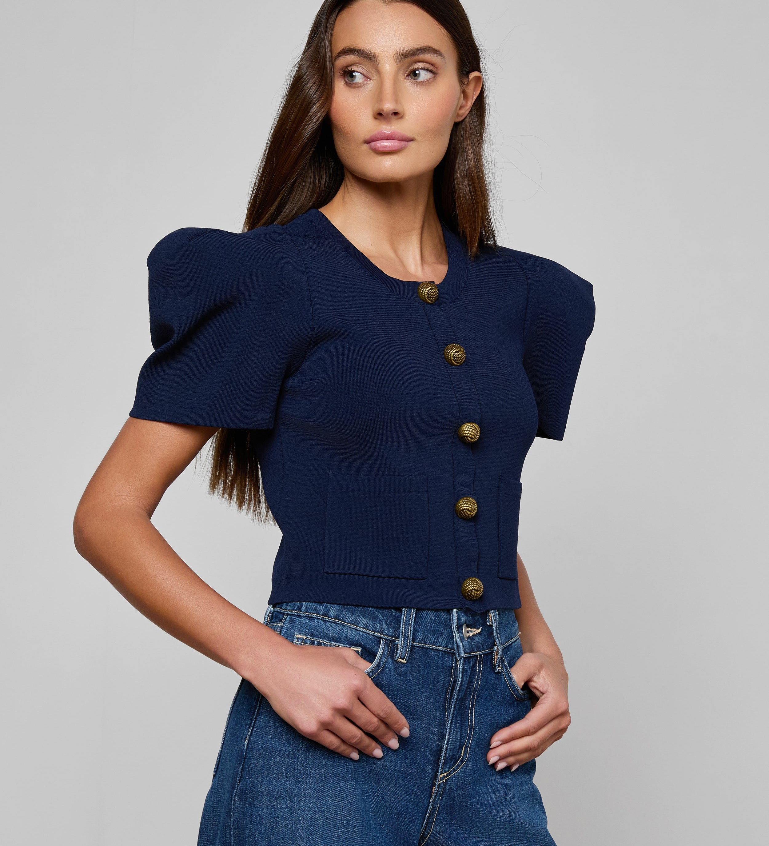 L'AGENCE - Britt Statement Shoulder Cardigan