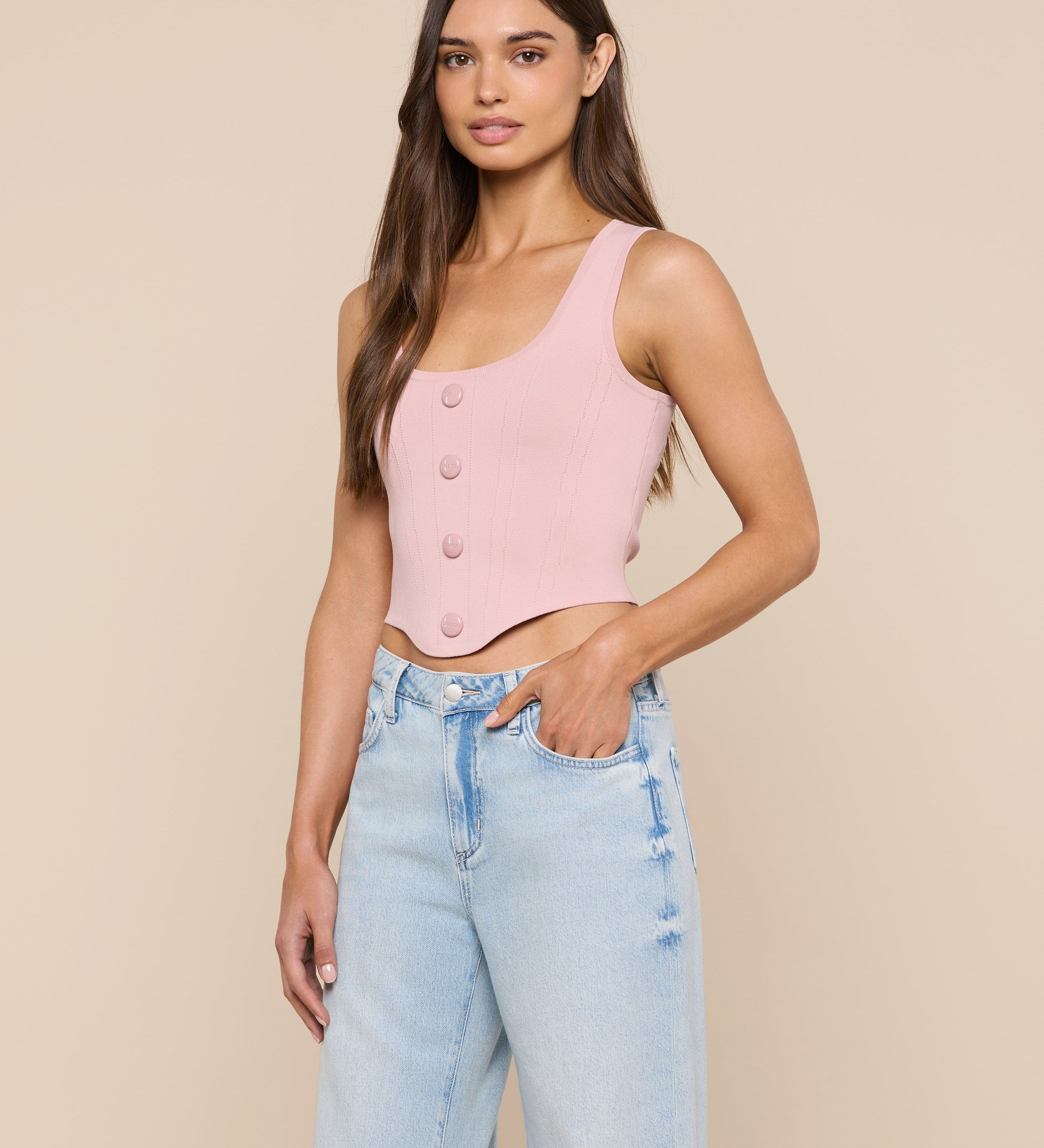 L'AGENCE - Dove Knit Corset Top