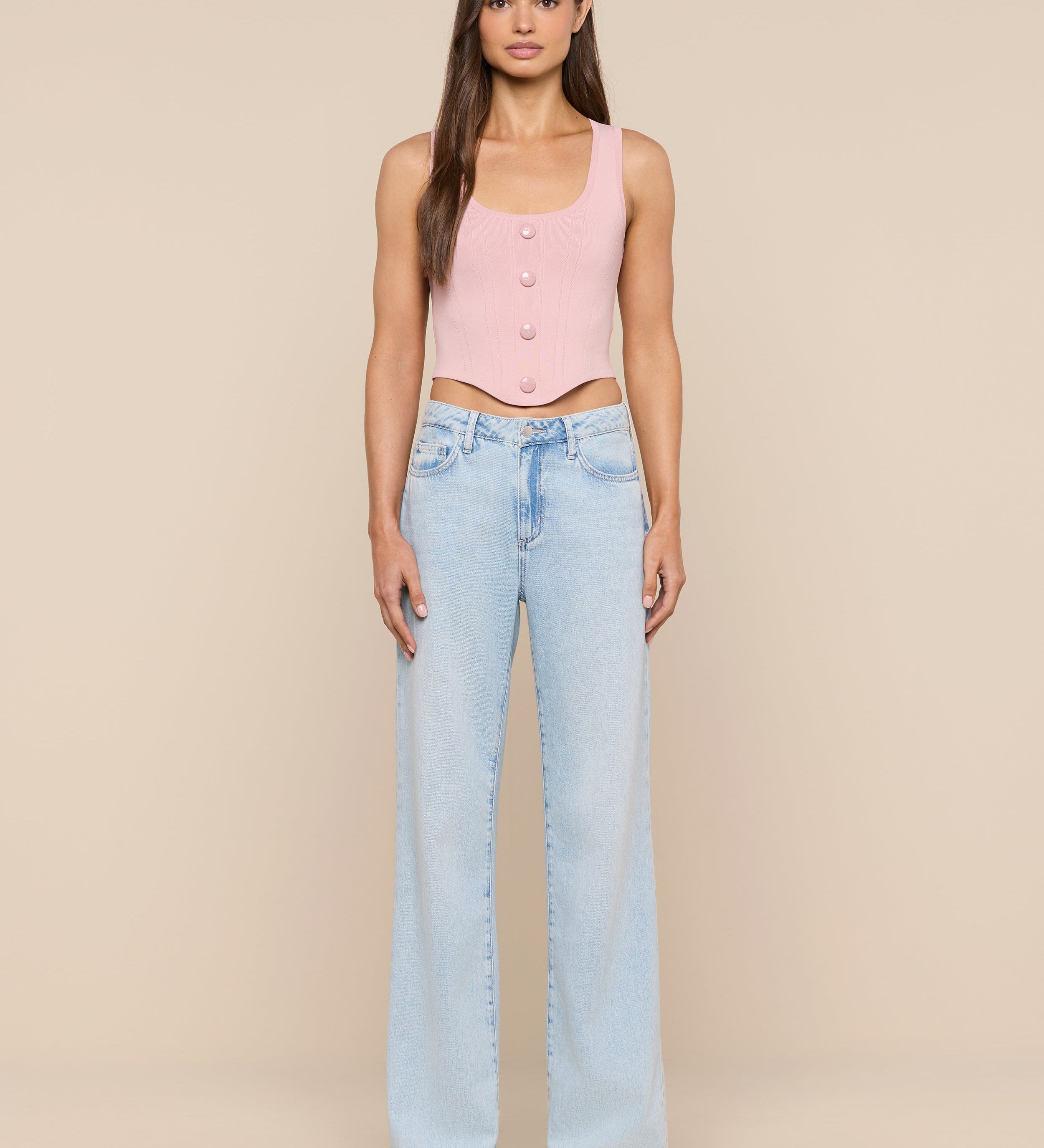 L'AGENCE - Dove Knit Corset Top