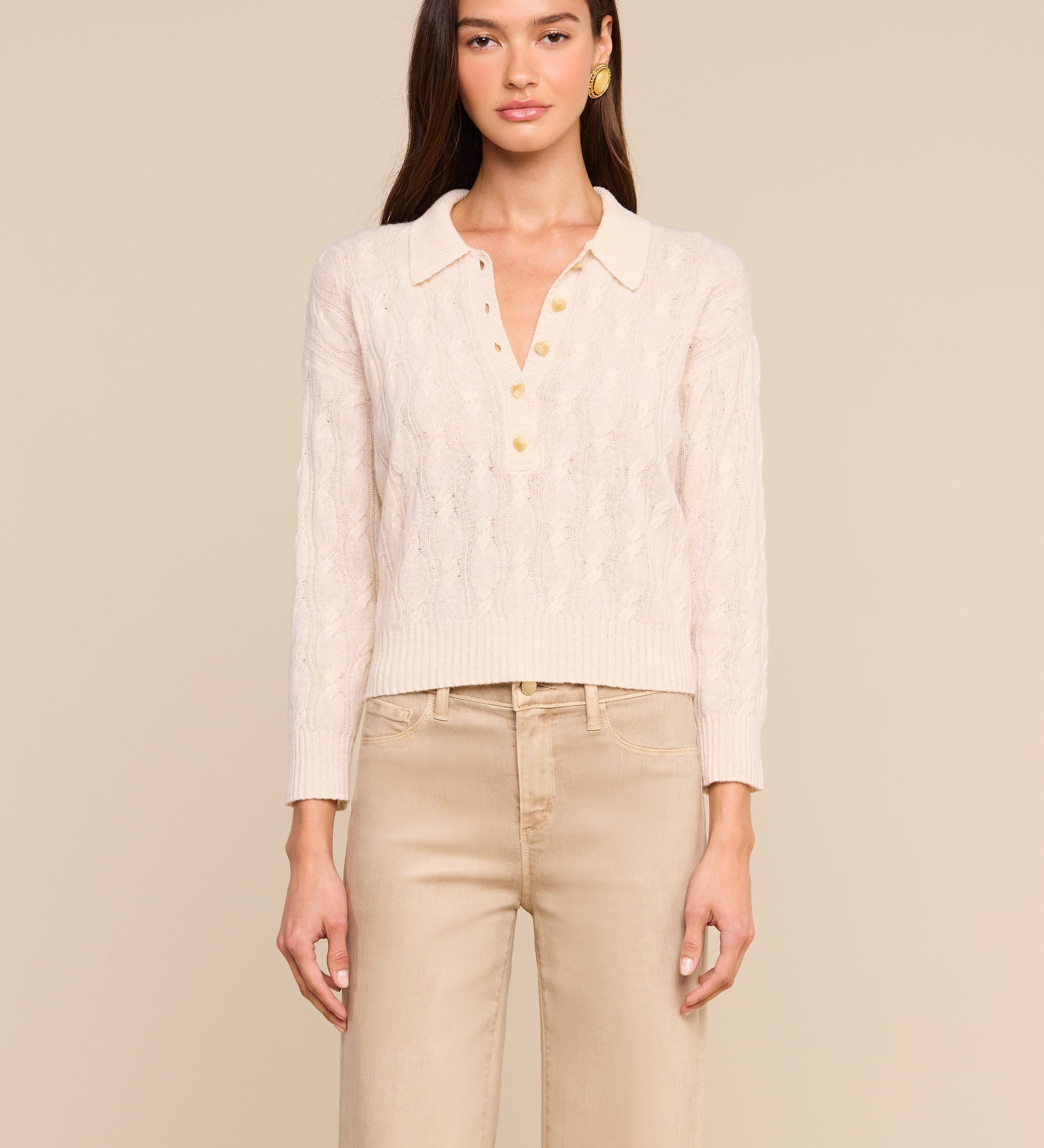 L'AGENCE - Airy Cable Knit Sweater