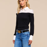 L'AGENCE - Mathilde Poplin Collar Pullover