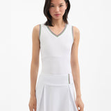 Veronica Beard - Spin Striped-Trim Tank Top