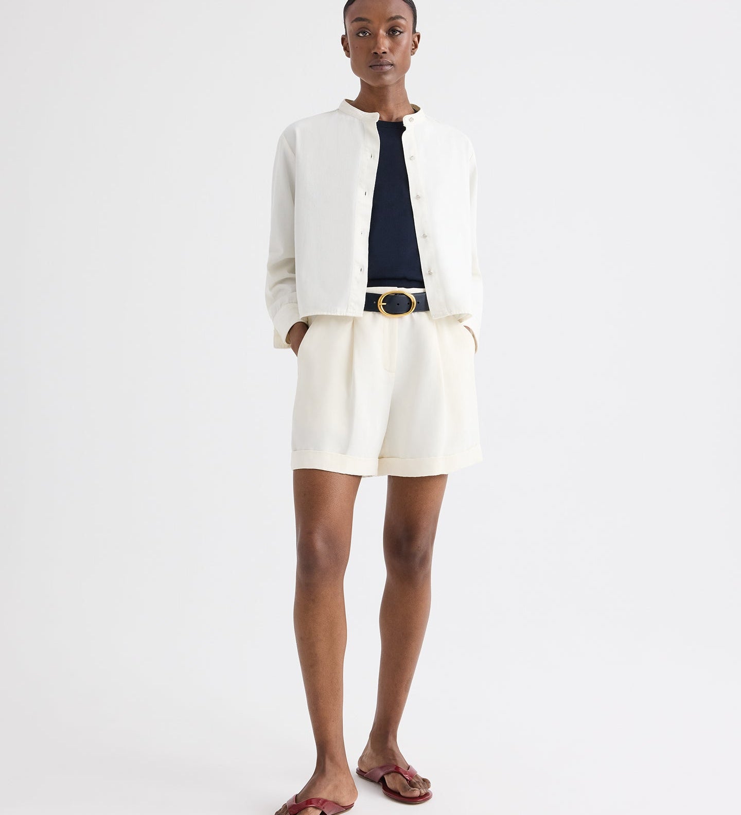 TWP - Cisco Short in Coated Viscose Linen