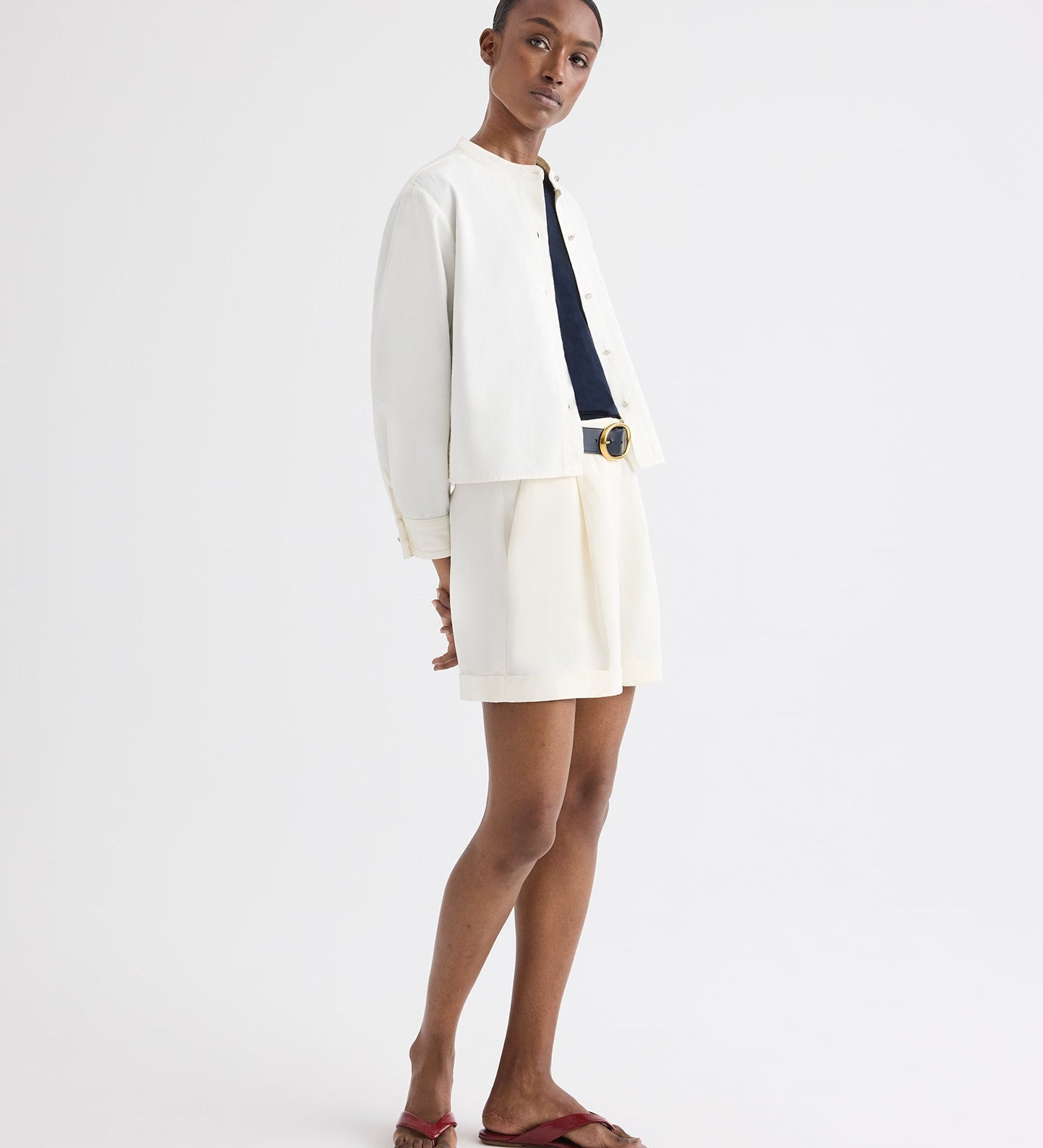 TWP - Cisco Short in Coated Viscose Linen