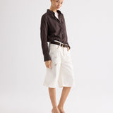 TWP - Boxy Relaxed Shorts With Crystal Clusters in Denim