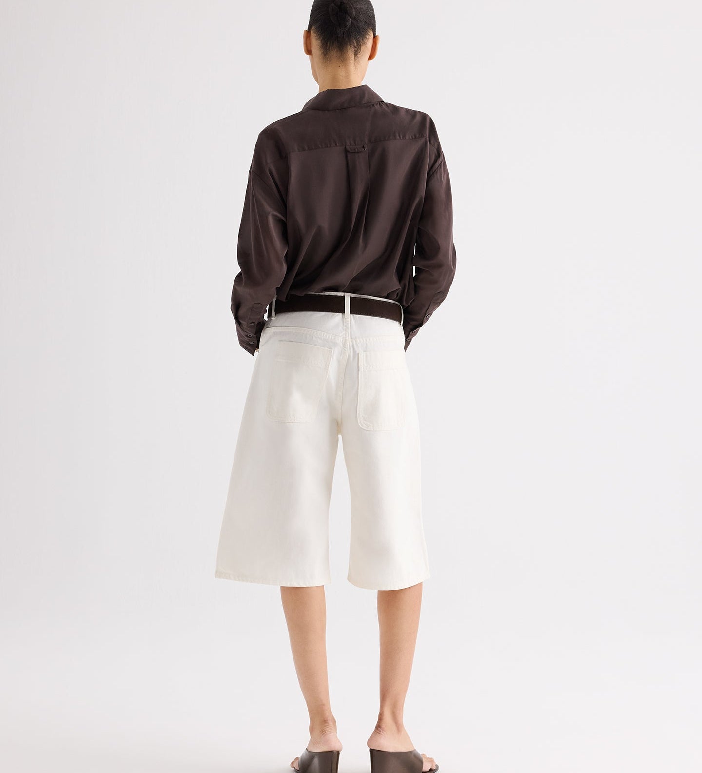 TWP - Boxy Relaxed Shorts With Crystal Clusters in Denim