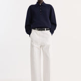 ROHE - Merino wool polo | navy