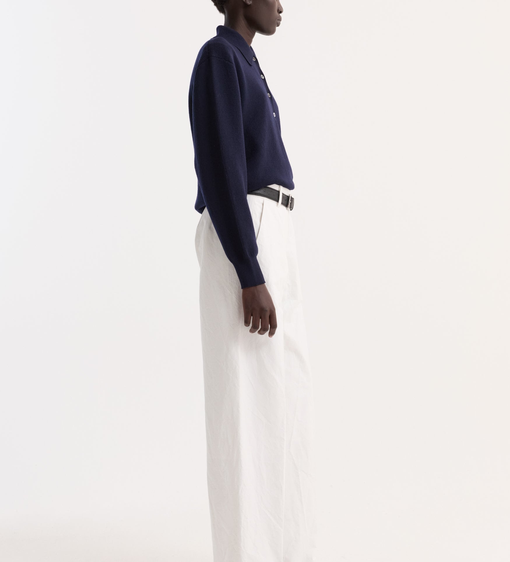 ROHE - Merino wool polo | navy