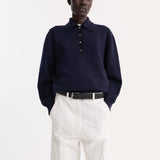 ROHE - Merino wool polo | navy