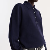 ROHE - Merino wool polo | navy