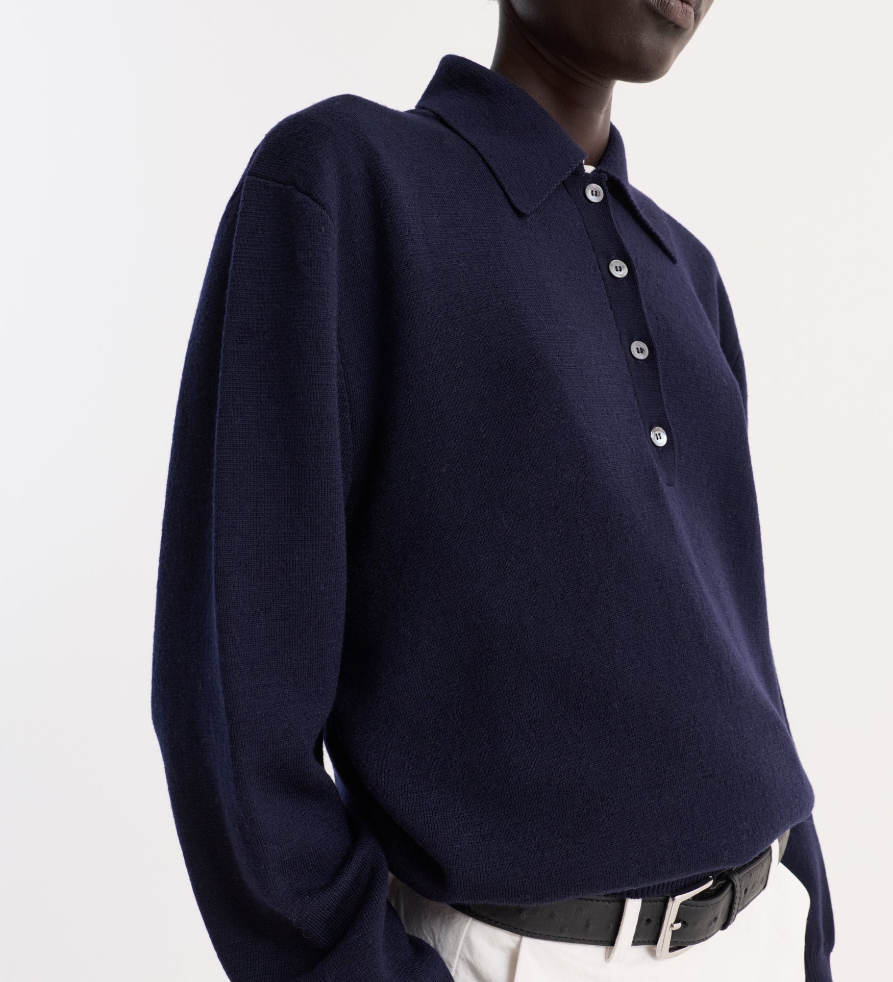 ROHE - Merino wool polo | navy