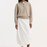 ROHE - Wool cashmere polo | stone melange