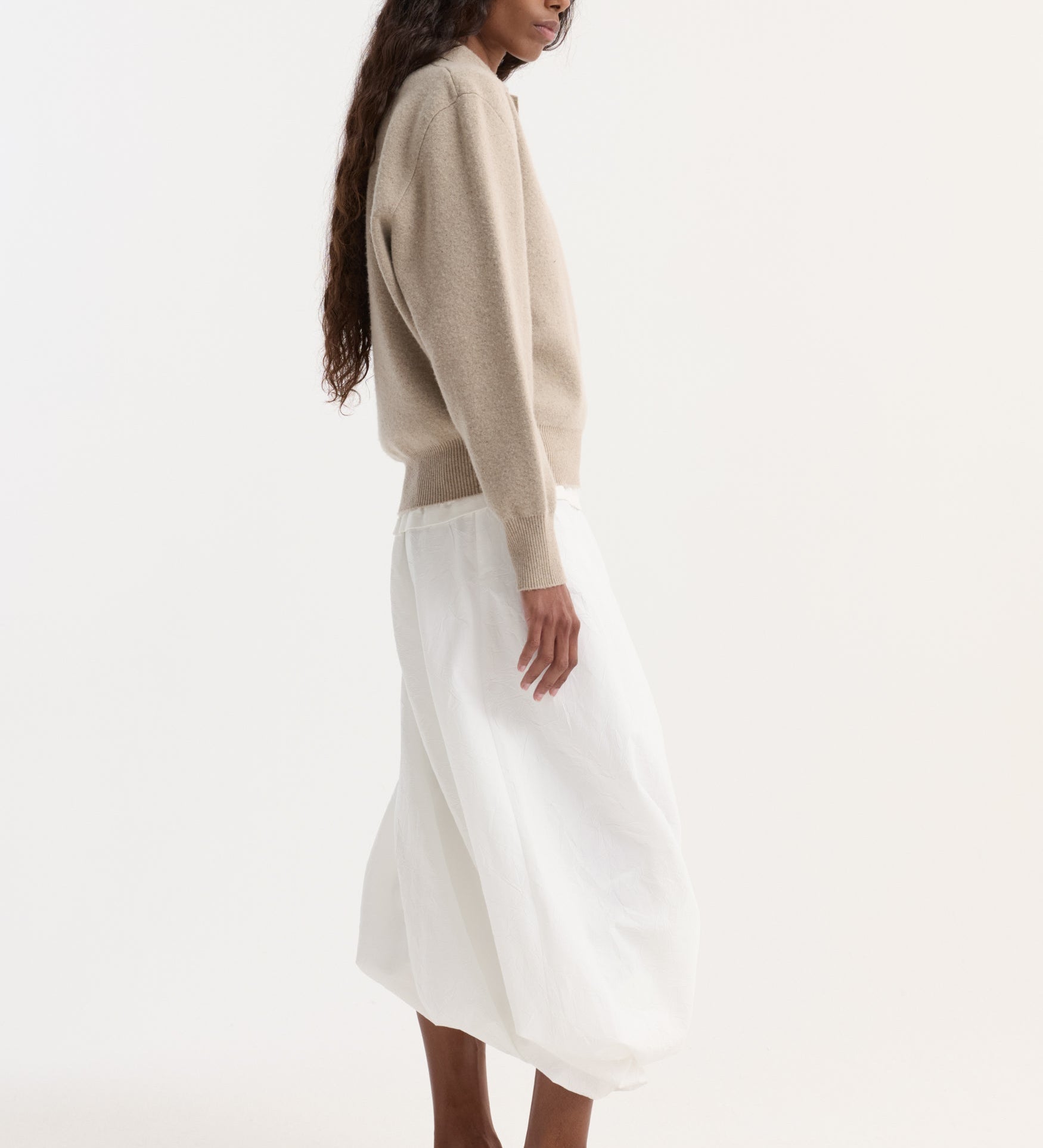 ROHE - Wool cashmere polo | stone melange