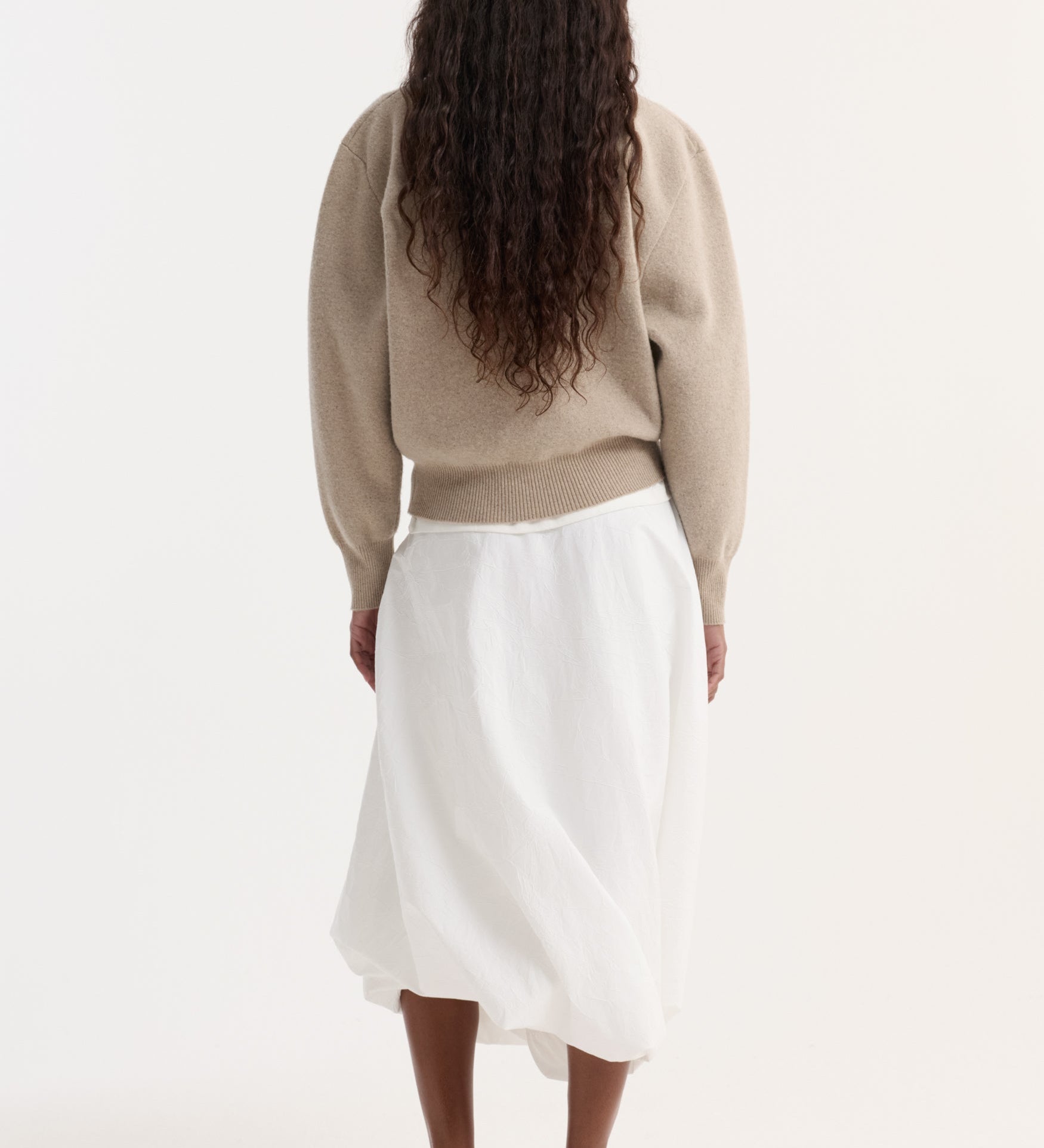 ROHE - Wool cashmere polo | stone melange