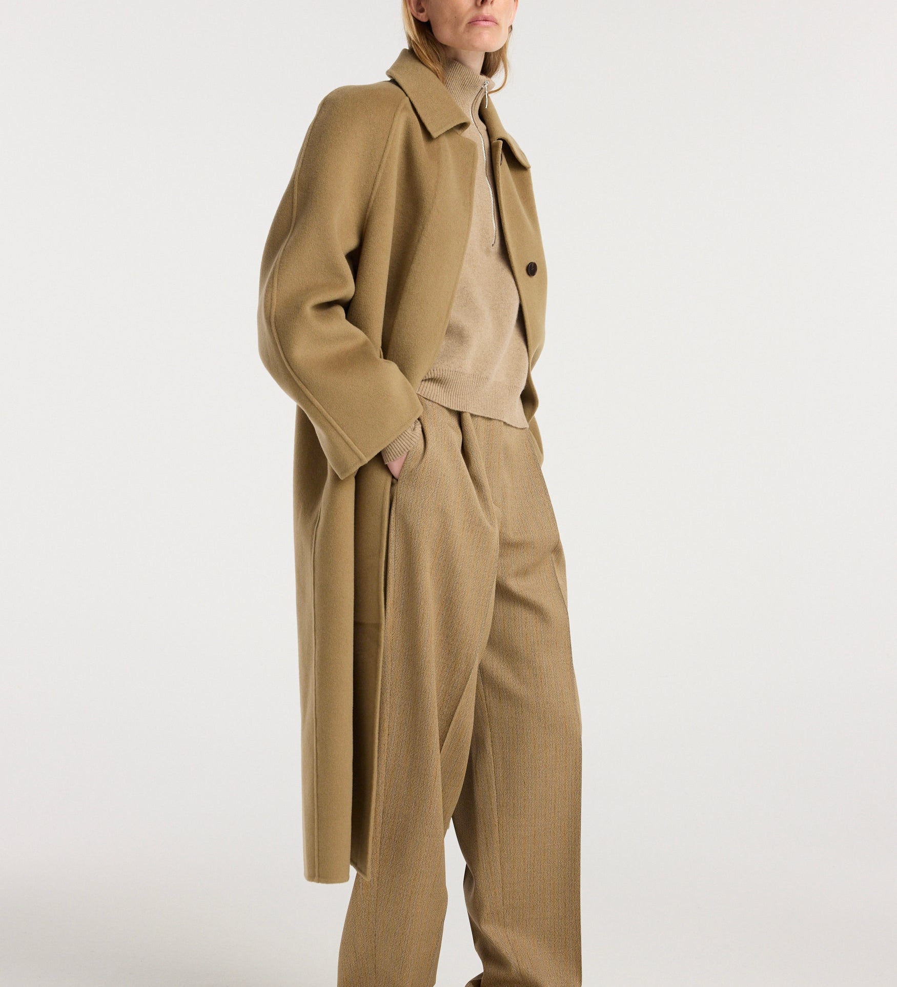 ROHE - Double - faced wool padded coat | camel