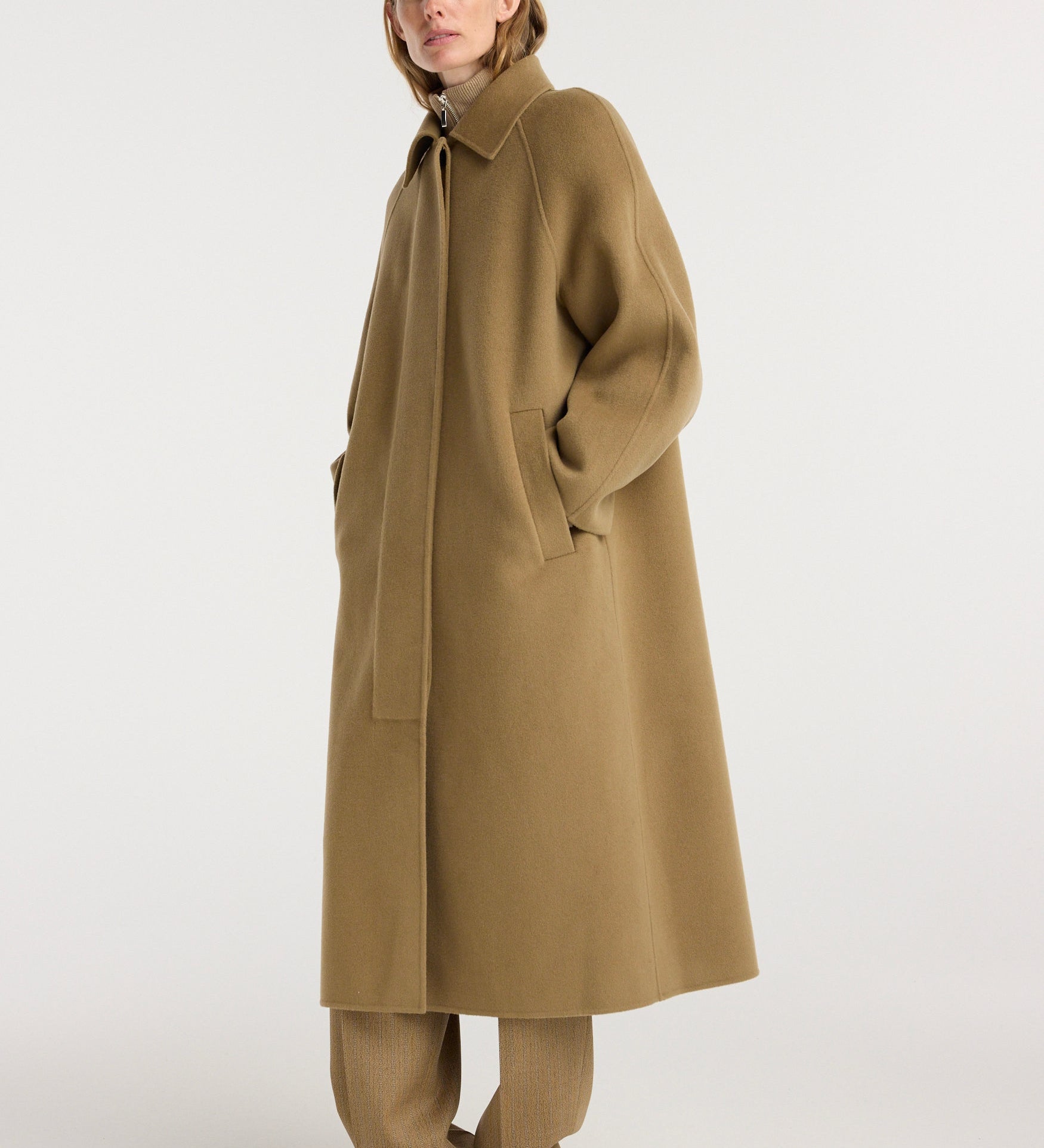 ROHE - Double - faced wool padded coat | camel