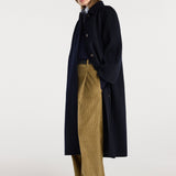 ROHE - Double - faced wool padded coat | navy