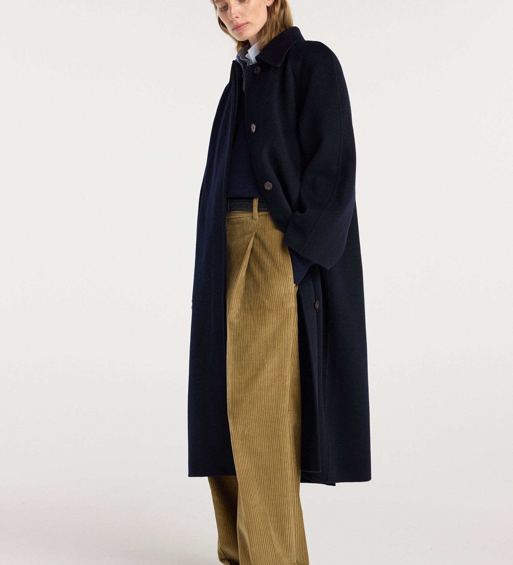 ROHE - Double - faced wool padded coat | navy