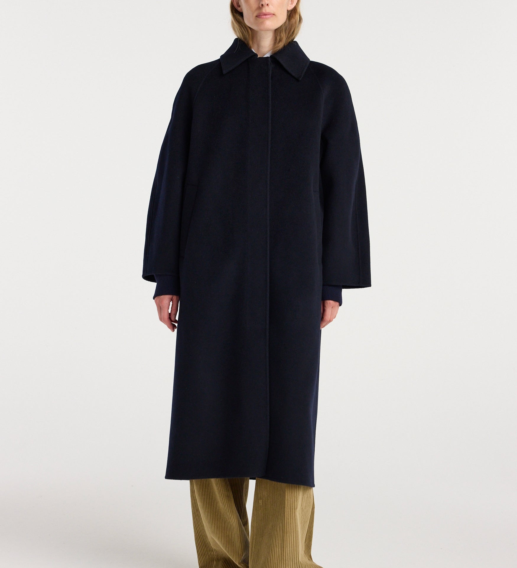 ROHE - Double - faced wool padded coat | navy