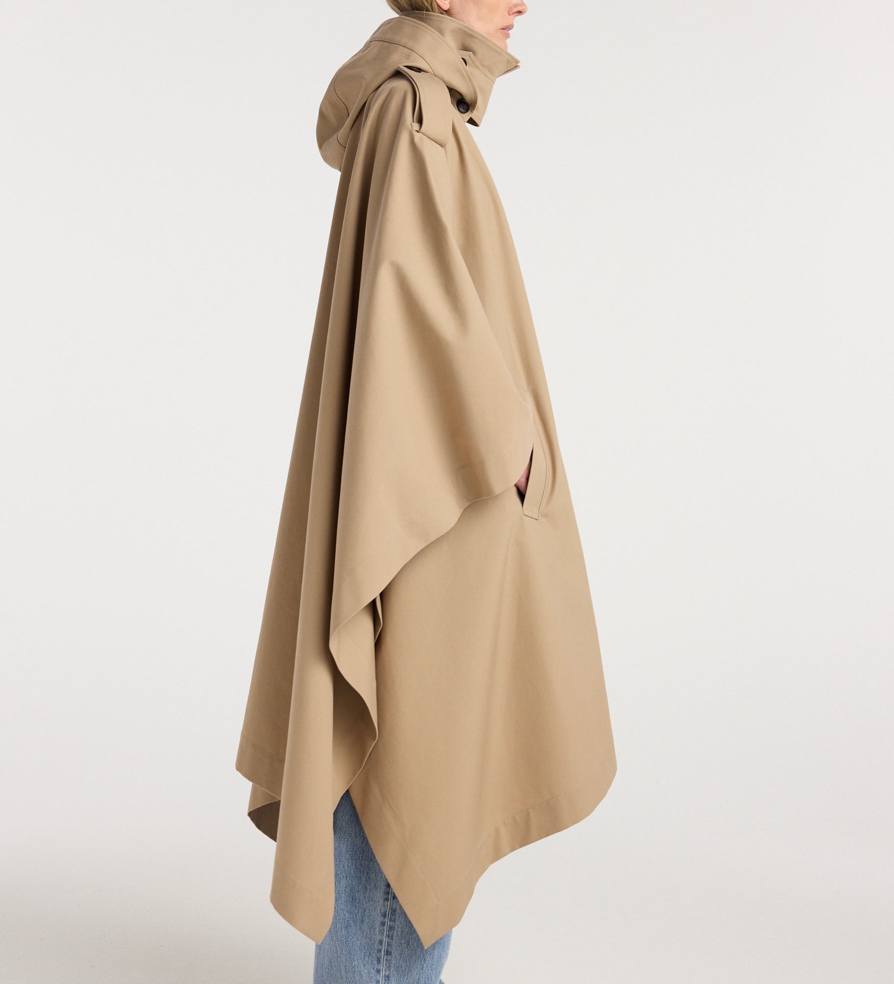 ROHE - Hooded cape trenchcoat | beige