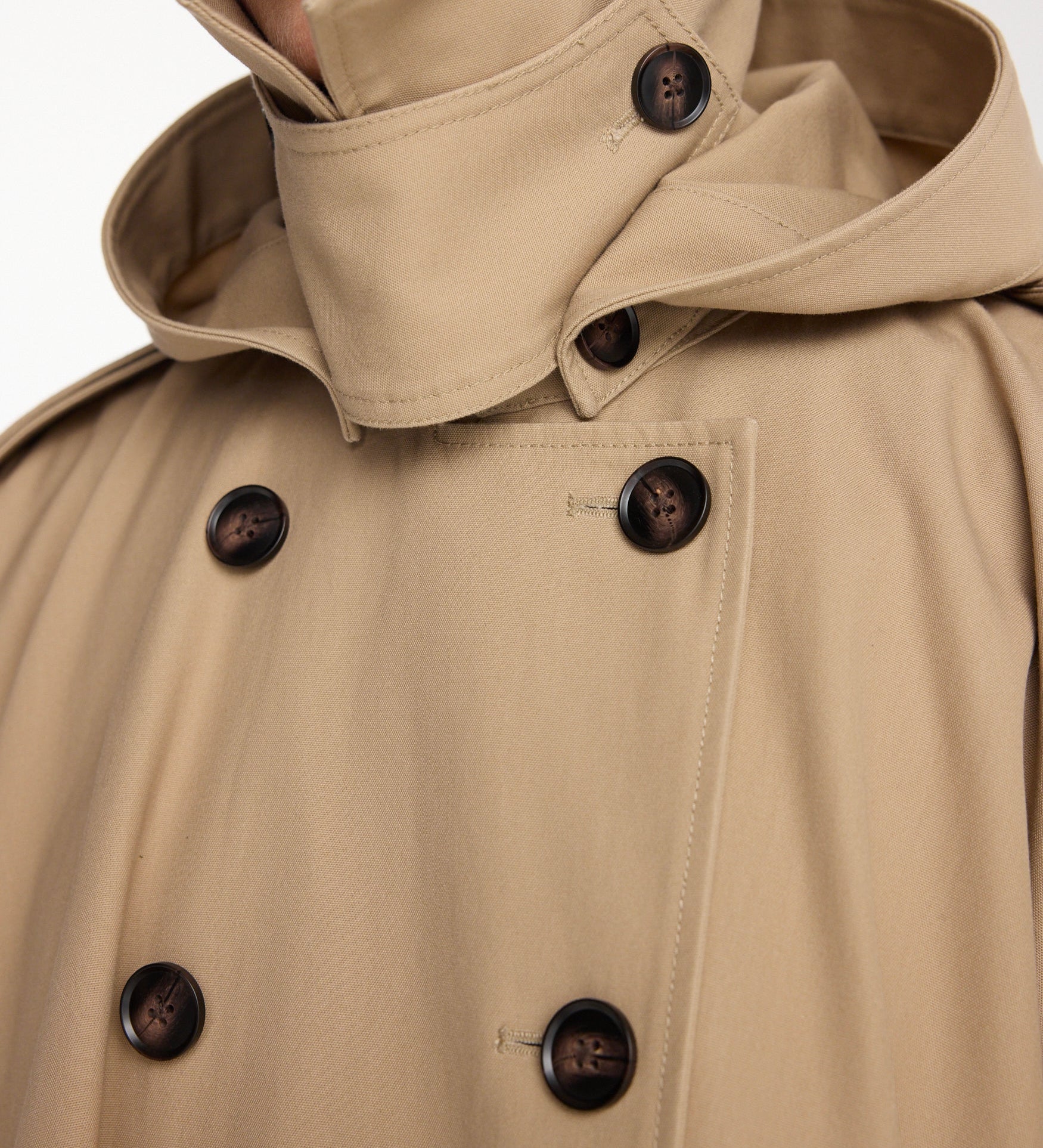 ROHE - Hooded cape trenchcoat | beige