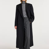 ROHE - Double breasted tailored coat | black