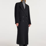 ROHE - Double breasted tailored coat | black
