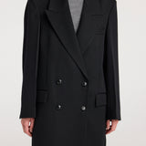 ROHE - Double breasted tailored coat | black
