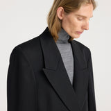 ROHE - Double breasted tailored coat | black