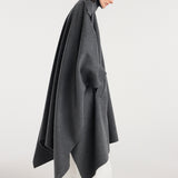 ROHE - Double - faced cape trenchcoat | dark grey melange