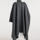 ROHE - Double - faced cape trenchcoat | dark grey melange