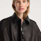 ROHE - Grain leather aviator jacket | black