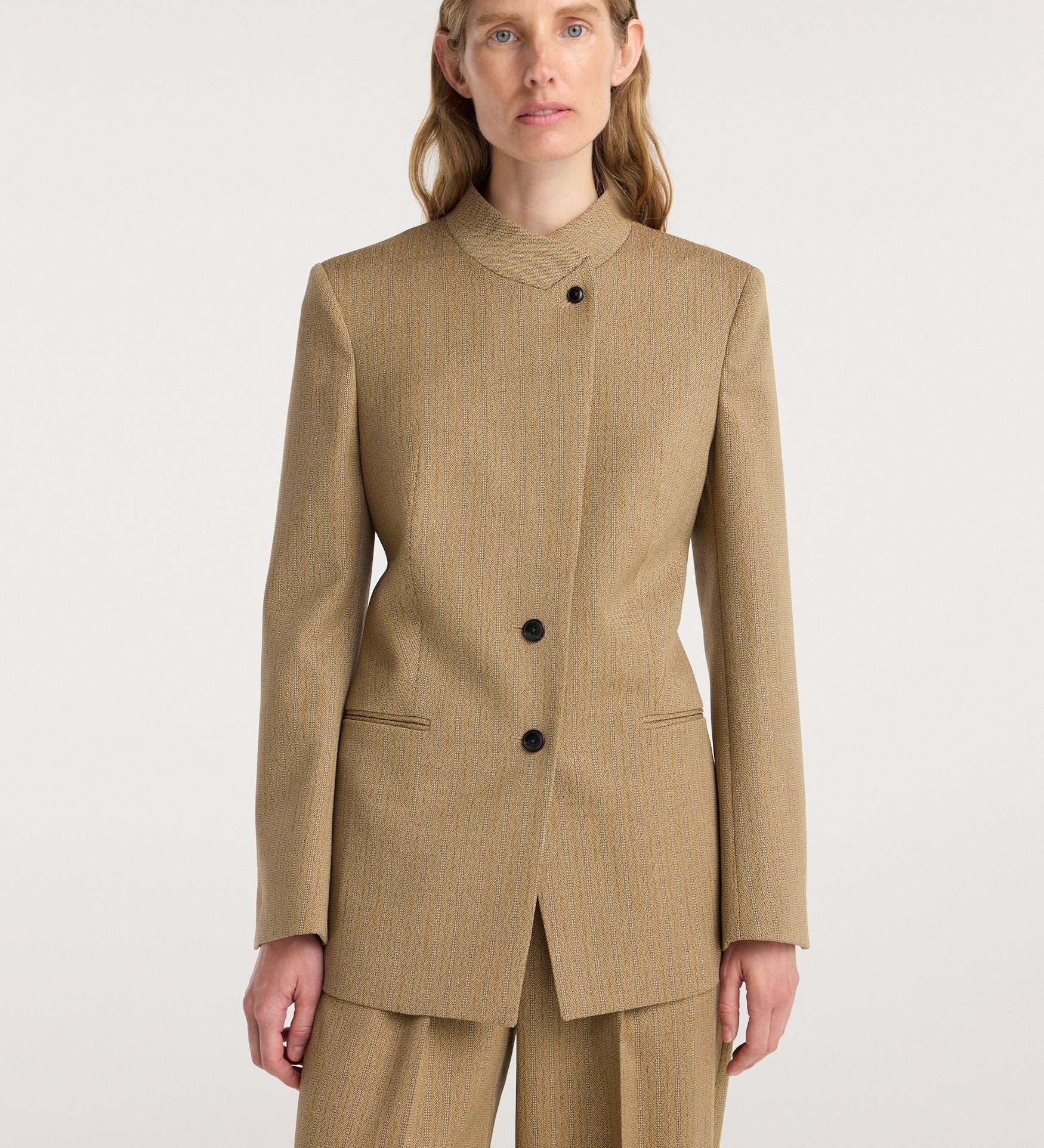 ROHE - Overlap lapel blazer | heritage stripe