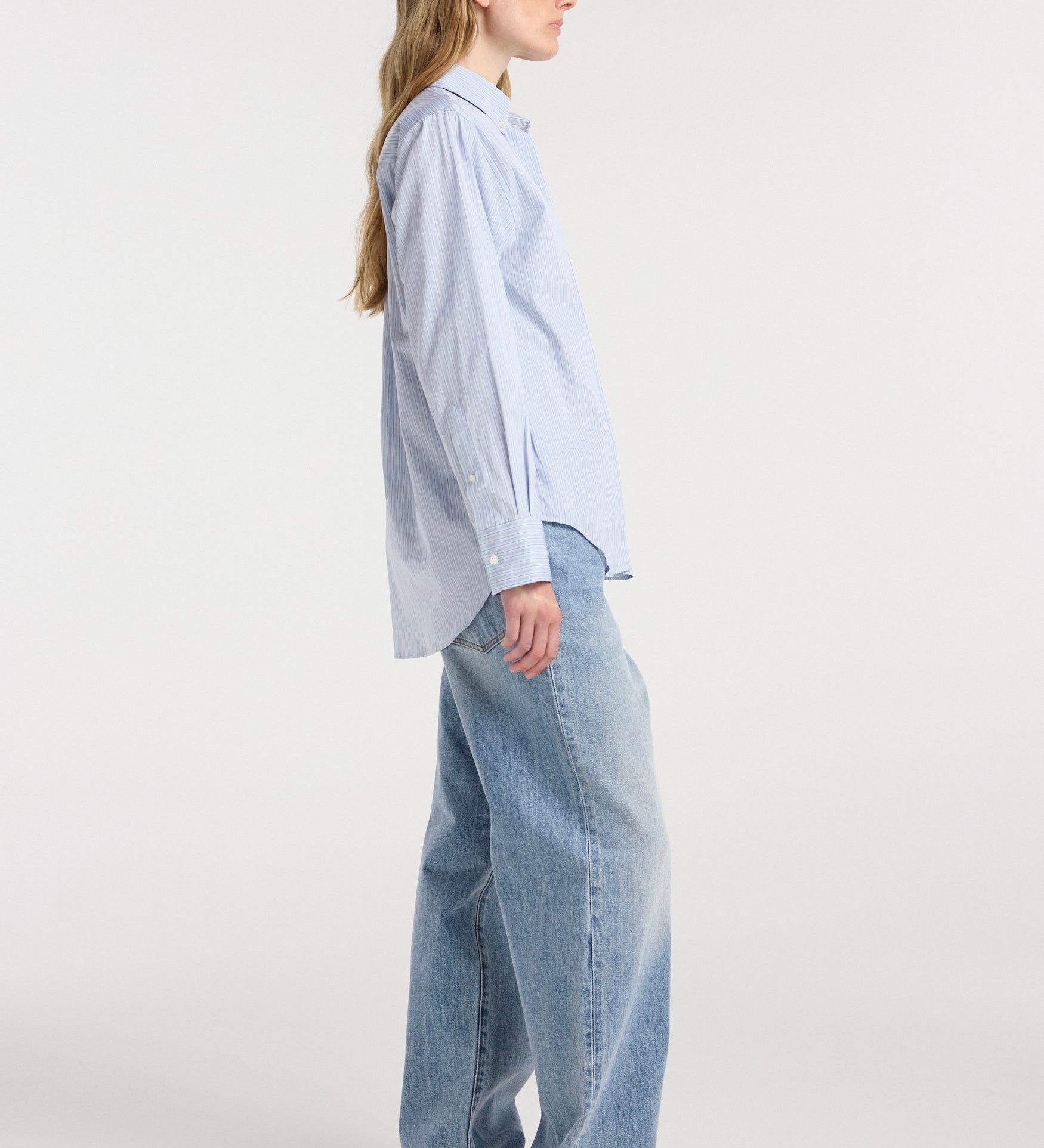 ROHE - Oxford striped shirt | blue stripe