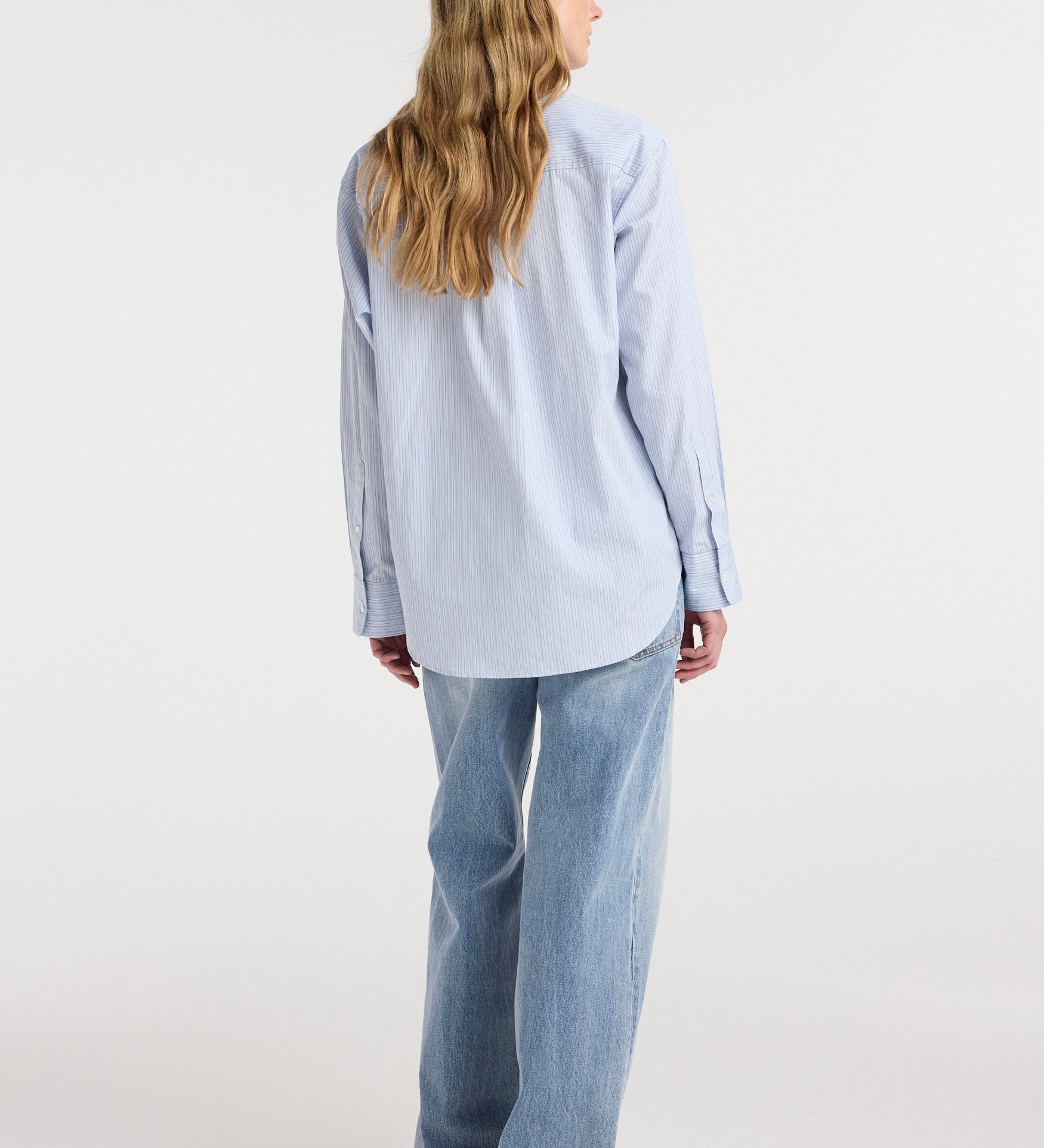 ROHE - Oxford striped shirt | blue stripe