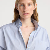 ROHE - Oxford striped shirt | blue stripe